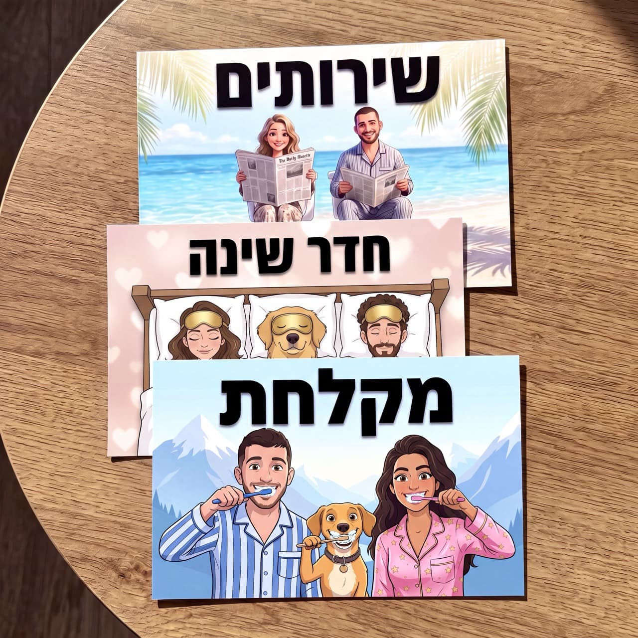 שלט לשירותים ולמקלחת